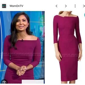 Roland Mouret Witham Dress in Dark Pink